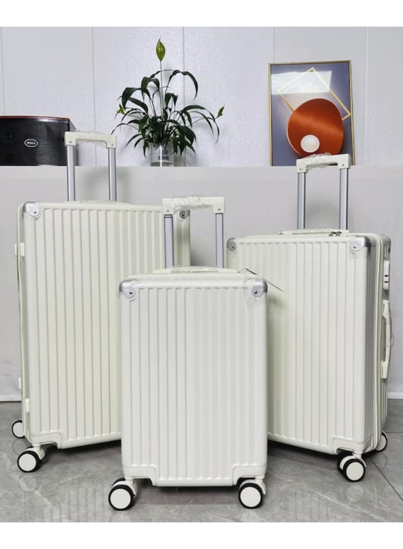 Yuwell 3-Piece Luggage Sets 20/24/28 inch Hard Shell ABS + PC, Expandable Design, Spinner Wheels, Luggage Bag 3 Piece Suitcase Set Multidirectional Wheels Travel Bags Scratch-Resistant Surface Trolley Bag Luggage Beige - Image 4